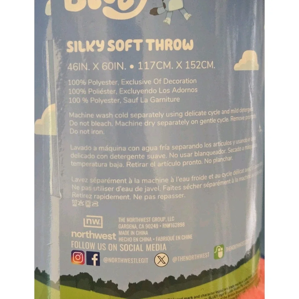 BLUEY Silky Soft‎ TRAVEL BLANKET Throw 46